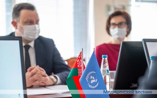 
			Минздрав и ООН обсудили совместный проект по борьбе с COVID-19 в Беларуси		
